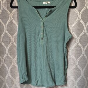 Maurices Seafoam Button-Down Sleeveless Top